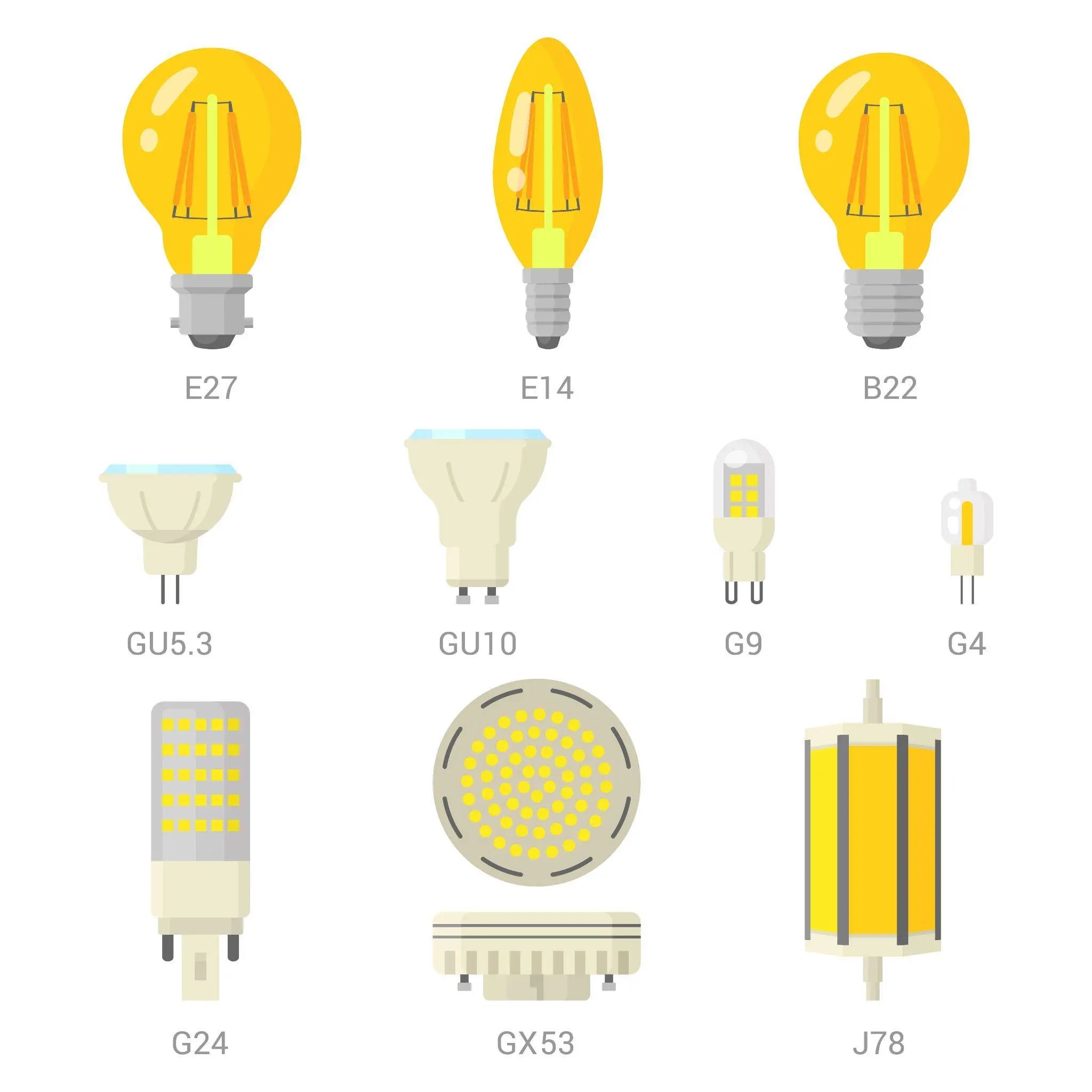 led light lamp bulbs set