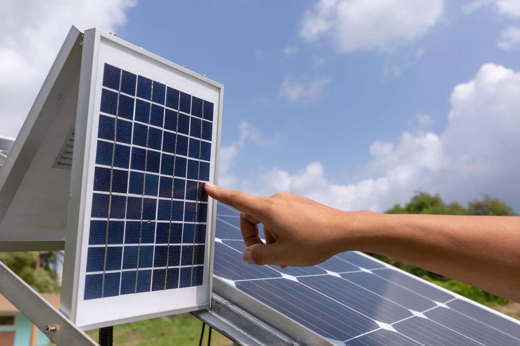 Solar photovoltaic panel station checks